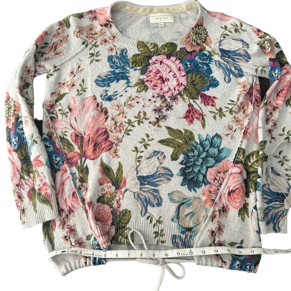 ANTHROPOLOGIE ANGEL OF THE NORTH GRAY CREW NECK SWEATER WITH WAIST TIE SZ XS - Picture 5 of 8